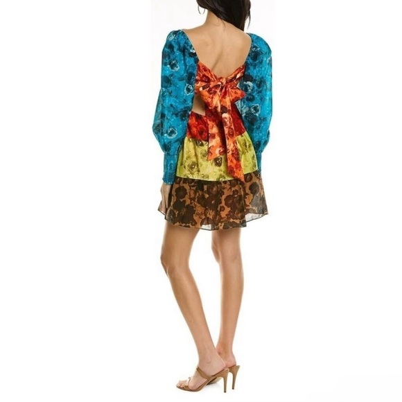 Alice + Olivia Rowen Tiered Square Neck Babydoll Dress - Picture 4 of 13